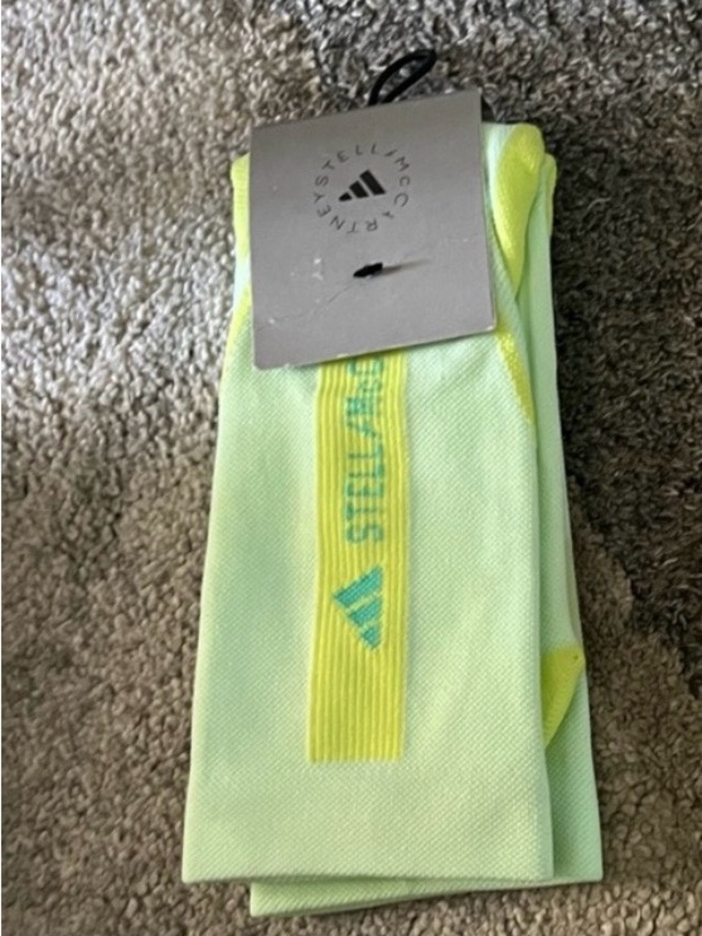 Adidas by Stella McCartney Crew Socks Neon Lime w/green, lime w/orange/red
